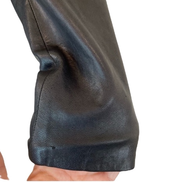 Vince Linen & Lamb Leather Moto Jacket – Black – Size 2 - Picture 10 of 14